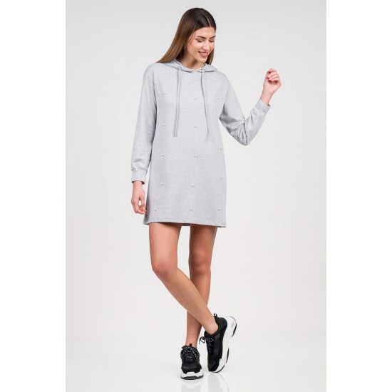 57376 - Α20 Anel mini φόρεμα με κουκούλα και πέρλα Α20 Anel mini φόρεμα με κουκούλα και πέρλα