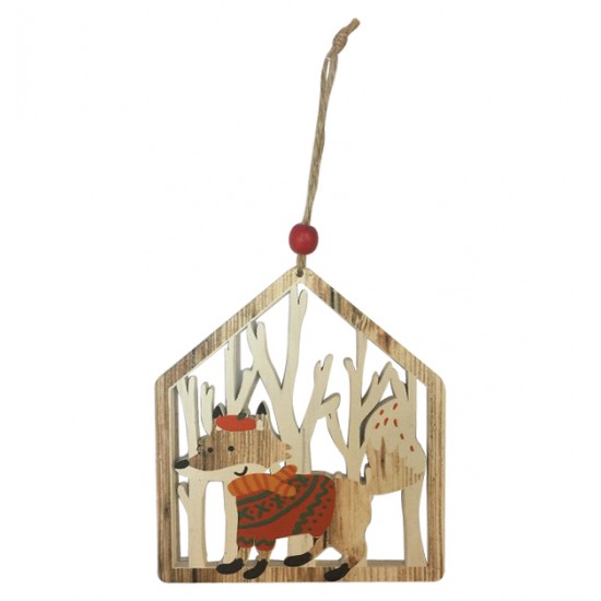 Ξύλινο Χριστουγεννιάτικο κρεμαστό σπιτάκι [00001247]