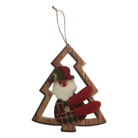 Χριστουγεννιάτικο ξύλινο κρεμαστό δέντρο [00001265]