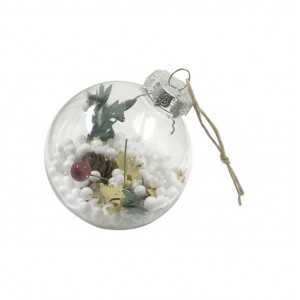 Διάφανη Χριστουγεννιάτικη μπάλα με διακοσμητικό γκι Φ8cm 00001293 Διάφανη Χριστουγεννιάτικη μπάλα με διακοσμητικό γκι Φ8cm 00001293