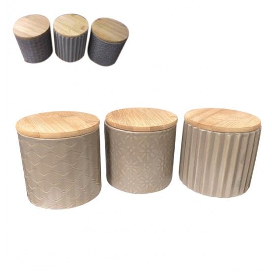 AG-00109322 - Σετ 3 κεραμικά βάζα για καφέ-ζάχαρη και αλάτι 00109322 Σετ 3 κεραμικά βάζα για καφέ-ζάχαρη και αλάτι 00109322