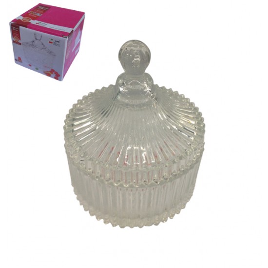 Γυάλινη φοντανιέρα με καπάκι Φ15 εκ. [00203129]