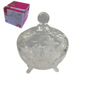 Γυάλινη φοντανιέρα με καπάκι Φ18cm 00203132