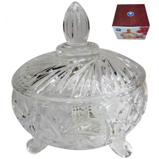 AG-00203134 - Γυάλινη φοντανιέρα με καπάκι Φ11cm 00203134 Γυάλινη φοντανιέρα με καπάκι Φ11cm 00203134