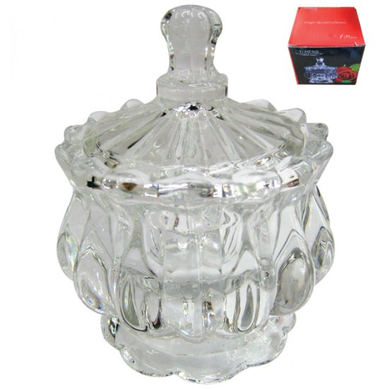 Γυάλινη φοντανιέρα με καπάκι Φ9 εκ. [00203135]