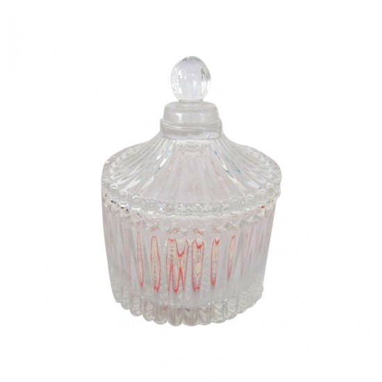 Γυάλινη φοντανιέρα με καπάκι Φ7cm [00203158]