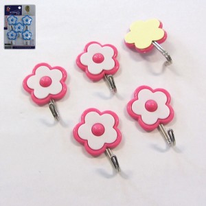 Σετ 5 αυτοκόλλητα κρεμαστράκια μαργαρίτες με μεταλλικό γαντζάκι μαργαρίτες 00404187