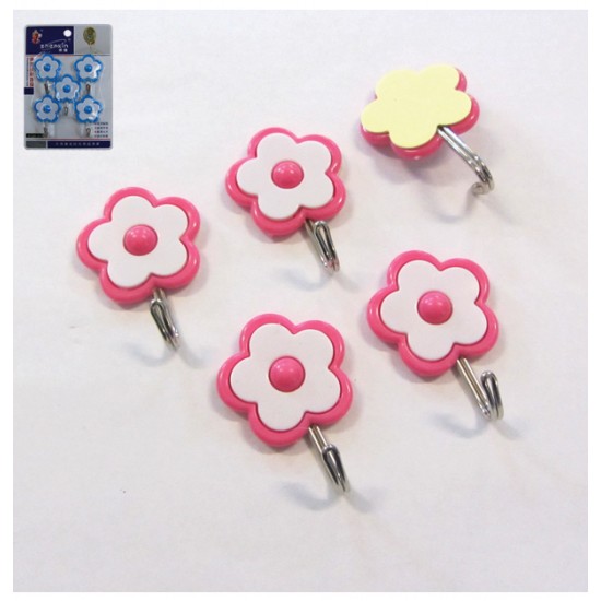 Σετ 5 αυτοκόλλητα κρεμαστράκια μαργαρίτες με μεταλλικό γαντζάκι μαργαρίτες [00404187]