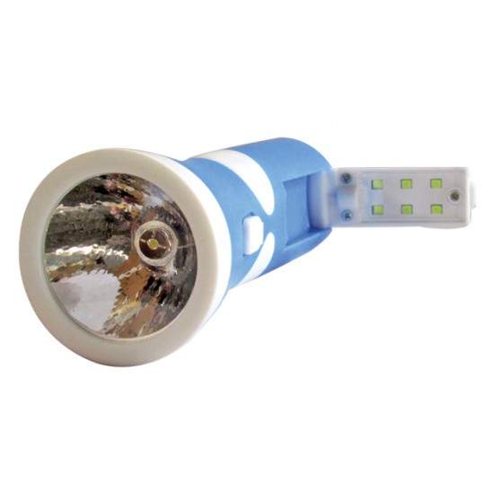 Πλαστικός επαναφορτιζόμενος φακός led 400mAh με 6 led στην λαβή [00600045]