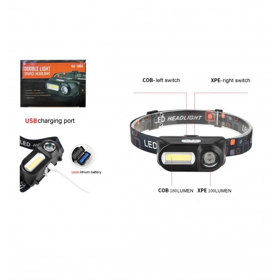 AG-00600048 - Επαναφορτιζόμενος φακός κεφαλής led 00600048 Επαναφορτιζόμενος φακός κεφαλής led 00600048