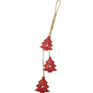 Κόκκινο μεταλλικό κρεμαστό Χριστουγεννιάτικο στολίδι έλατο 00001161-C Κόκκινο μεταλλικό κρεμαστό Χριστουγεννιάτικο στολίδι έλατο 00001161-C