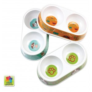 Διπλό μπόλ φαγητού σκύλου σε διάφορα σχέδια 10501612