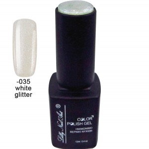 Ημιμόνιμο τριφασικό μανό 12ml - White glitter 40504008-035