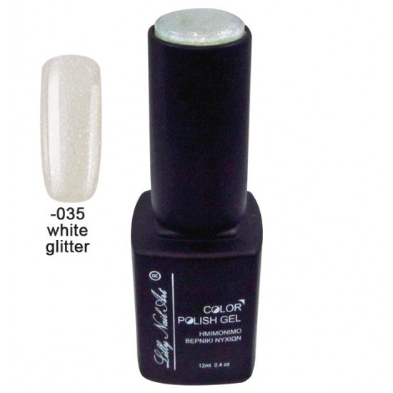 Ημιμόνιμο τριφασικό μανό 12ml - White glitter [40504008-035]