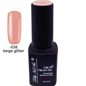 Ημιμόνιμο τριφασικό μανό 12ml - Beige glitter 40504008-038