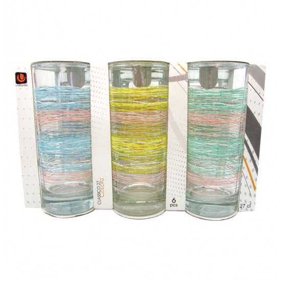 AG-70301059 - Σετ 6 γυάλινα ποτήρια νερού 27cl Fibers 70301059 Σετ 6 γυάλινα ποτήρια νερού 27cl Fibers 70301059