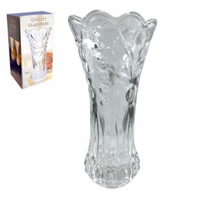 Διάφανο γυάλινο βάζο 19cm 10705117