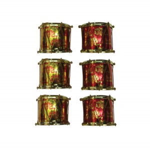 Σετ 6 κρεμαστά διακοσμητικά Χριστουγεννιάτικα τυμπανάκια 00000893-C Σετ 6 κρεμαστά διακοσμητικά Χριστουγεννιάτικα τυμπανάκια 00000893-C