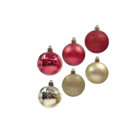 Σετ 12 Χριστουγεννιάτικες μπάλες φ6εκ [00000917]
