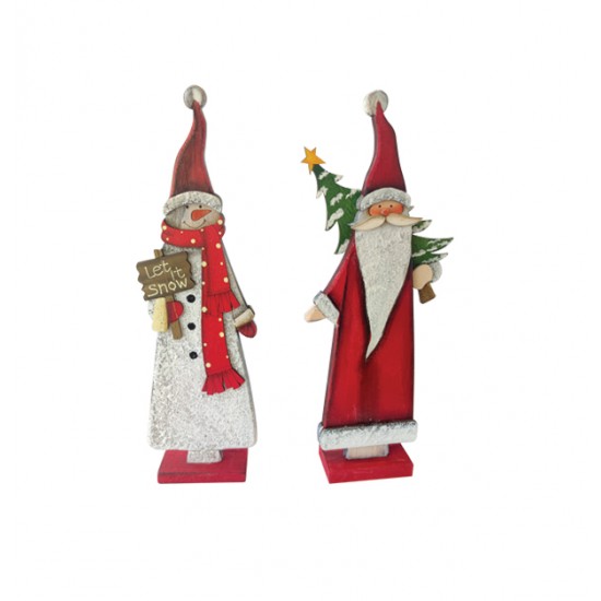 AG-00001506 - Ξύλινος διακοσμητικός χιονάνθρωπος Άη Βασίλης 23 x 16cm 00001506 Ξύλινος διακοσμητικός χιονάνθρωπος Άη Βασίλης 23 x 16cm 00001506