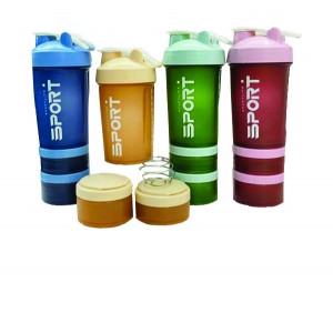 Παγούρι -σέϊκερ 500 ml με 2 βιδωτές θήκες αποθήκευσης 00201114