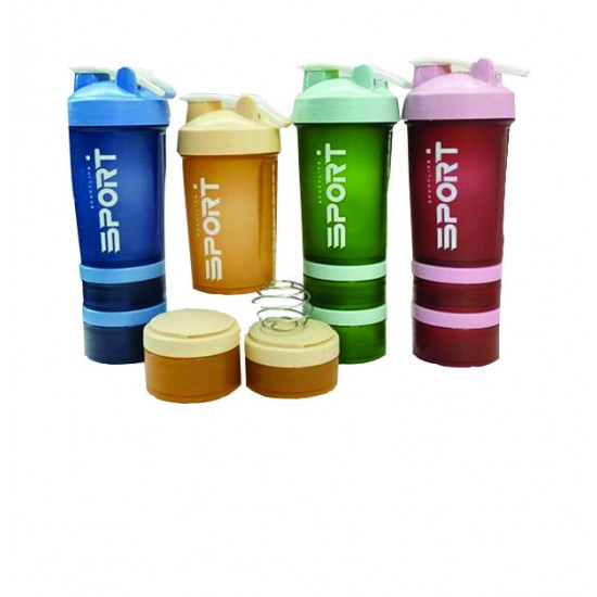 AG-00201114 - Παγούρι -σέϊκερ 500 ml με 2 βιδωτές θήκες αποθήκευσης 00201114 Παγούρι -σέϊκερ 500 ml με 2 βιδωτές θήκες αποθήκευσης 00201114