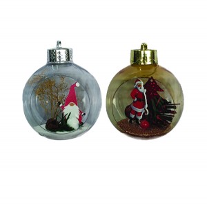 Σετ 2 διακοσμητικές κρεμαστές μπάλες 8cm 00001748-c