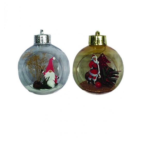 AG-00001748 - Σετ 2 διακοσμητικές κρεμαστές μπάλες 8cm 00001748 Σετ 2 διακοσμητικές κρεμαστές μπάλες 8cm 00001748