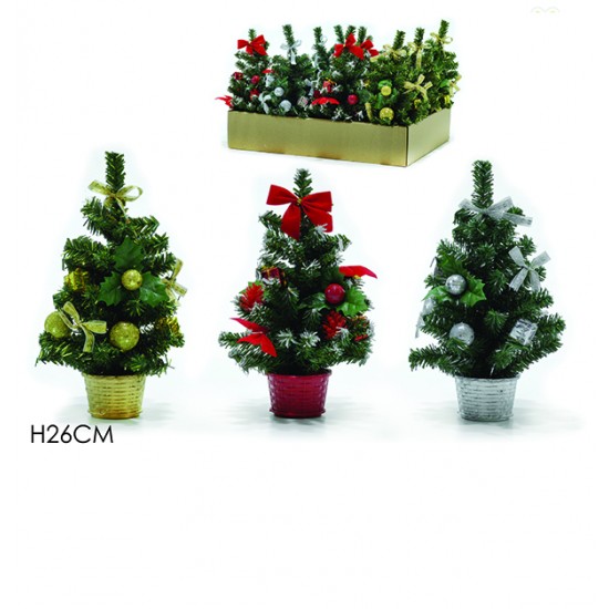 Διακοσμητικό χριστουγεννιάτικο δέντρο 26cm σε γλαστράκι 02411003