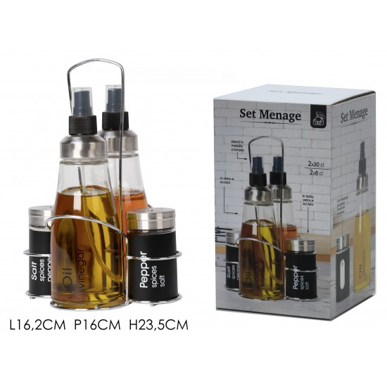 AG-77703249 - Σετ βάση με γυάλινο λαδόξυδο σπρέυ και αλατοπίπερο 77703249 Σετ βάση με γυάλινο λαδόξυδο σπρέυ και αλατοπίπερο 77703249