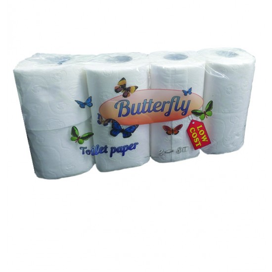AG-70501224 - Σετ 8 ρολλά δίφυλλο χαρτί υγείας Butterfly 53gr 70501224 Σετ 8 ρολλά δίφυλλο χαρτί υγείας Butterfly 53gr 70501224