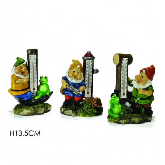 Διακοσμητικός νάνος με θερμόμετρο 13,5cm 77447903