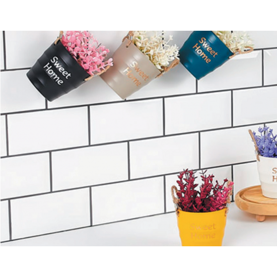 Γλαστράκι πλαστικό με λουλούδια 15cm 87328001504