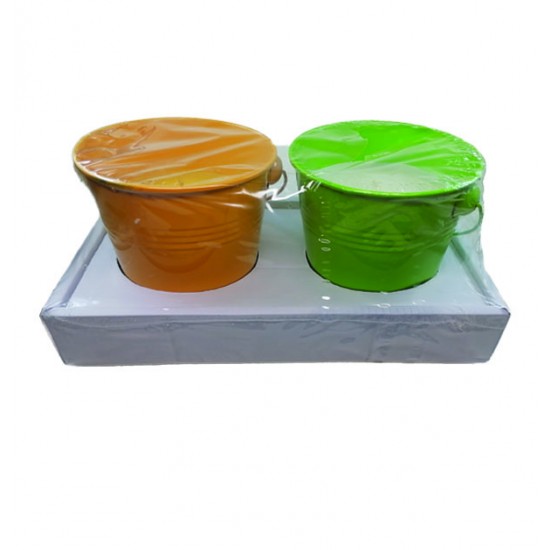 Σετ 2 κεριά σιτρονέλας σε μεταλλικό γλαστράκι 10902082