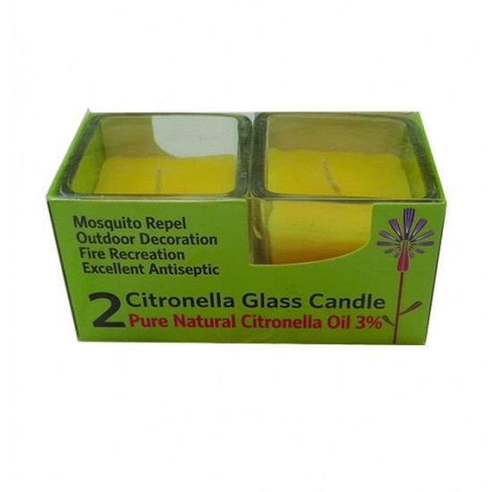 Σετ 2 κεριά σιτρονέλας σε γυάλινο βαζάκι 10902085
