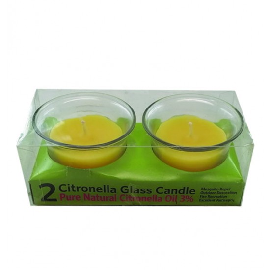 Σετ 2 κεριά σιτρονέλας σε γυάλινο βαζάκι 10902086