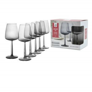 Σετ 6 ποτήρια κρασιού 430cc γυάλινα, γκρι 77616101 Σετ 6 ποτήρια κρασιού 430cc γυάλινα, γκρι 77616101