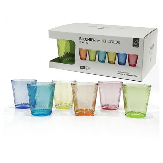 AG-77616802 - Σετ 6 ποτήρια νερού χρωματιστά 350ml 77616802 Σετ 6 ποτήρια νερού χρωματιστά 350ml 77616802