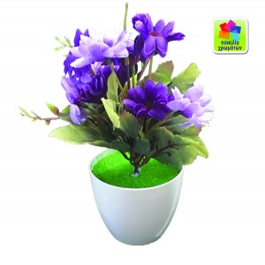 Γλαστράκι πλαστικό με λουλούδια 20cm 10801103