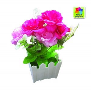 Γλαστράκι πλαστικό με λουλούδια 20cm 10801104