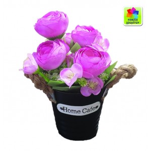 Γλαστράκι πλαστικό με λουλούδια 20cm 10801107