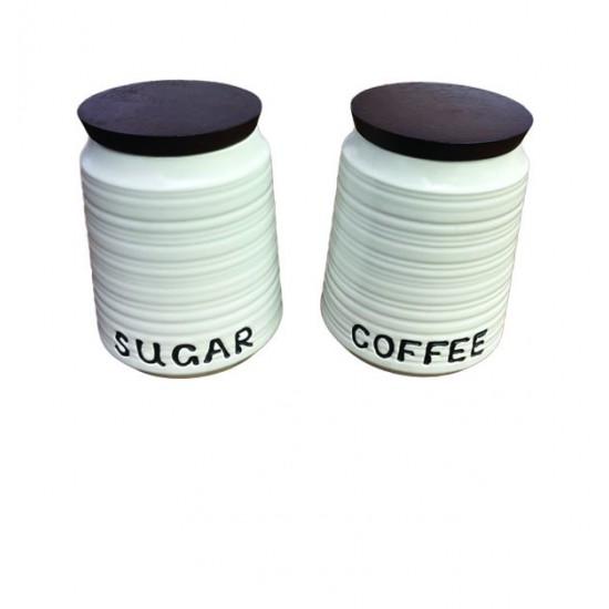 Σετ 2 κεραμικά βάζα για καφέ-ζάχαρη 00402694
