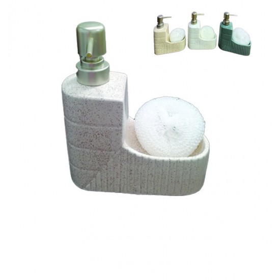 Αντλία κρεμοσάπουνου κεραμική με θήκη για σφουγγάρι 00402695