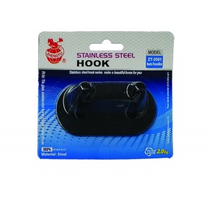 Μεταλλικό αυτοκόλλητο κρεμαστράκι μαύρο 2 θέσεων οβάλ 00402678