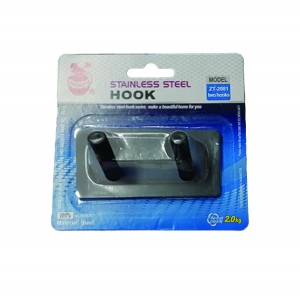 Μεταλλικό αυτοκόλλητο κρεμαστράκι μαύρο 2 θέσεων 00402680