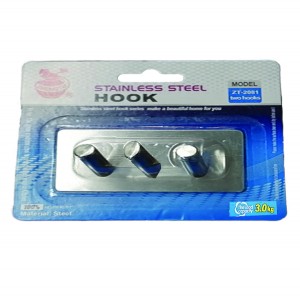 Μεταλλικό αυτοκόλλητο κρεμαστράκι inox 3 θέσεων 00402681