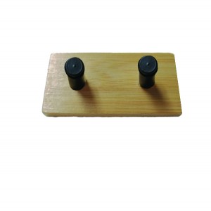 Ξύλινο αυτοκόλλητο κρεμαστράκι 2 θέσεων μαύρος γάντζος 00402685