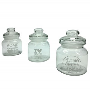 Βαζάκι γυάλινο με σχέδιο love home 650ml 70602942