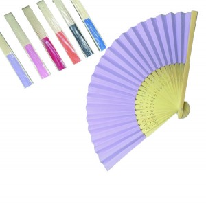 Βεντάλια χρωματιστή bamboo και χαρτί 20205023