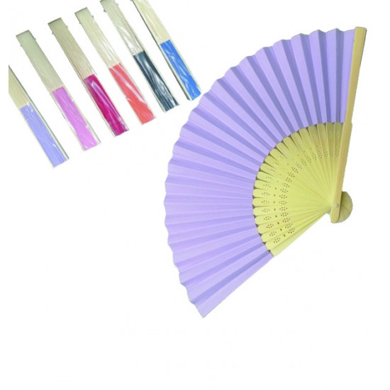 Βεντάλια χρωματιστή bamboo και χαρτί 20205023